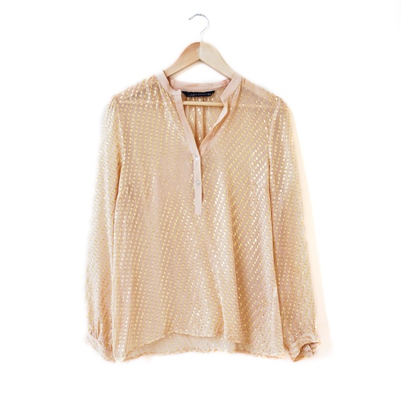 Zara Tops - Zara gold thread blouse
